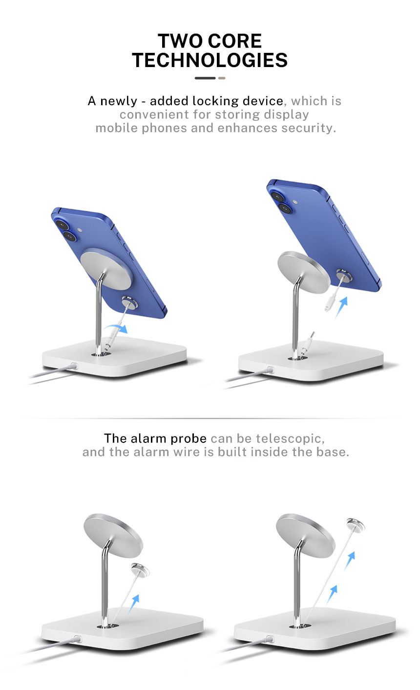 Mobile Phone Wireless Charging Magnetic Suction Anti-theft Display Stand
